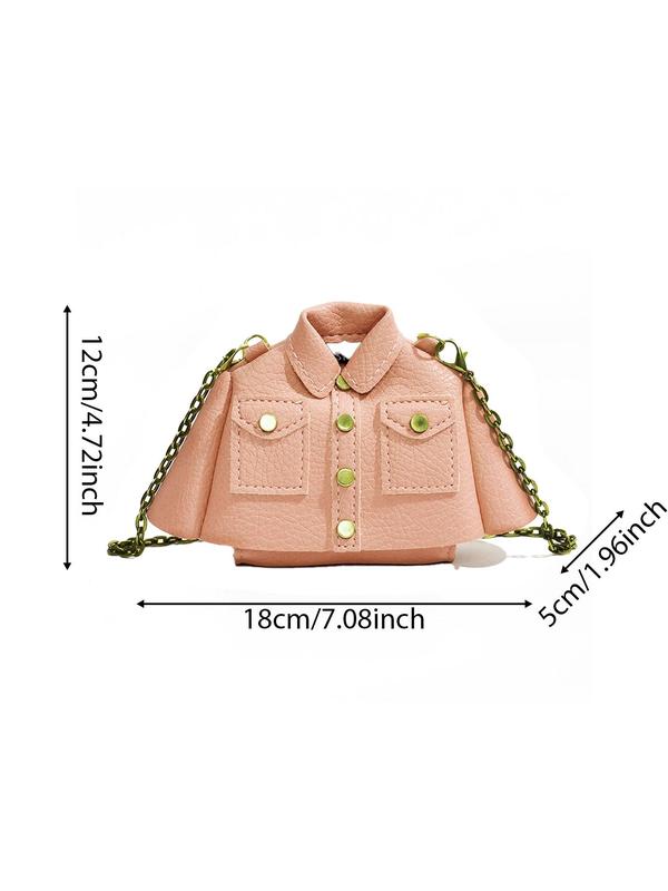 Women's Cute Chain Decor Crossbody Bag, Fashionable Jacket Shaped Shoulder Bag for Daily Used, Casual Trendy Versatile High-quality Daily Commuting Bag