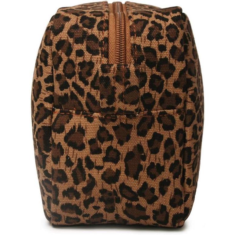 Leopard  Bags Big  Print Makeup Bag Lightweight Canvas Travel Toiletry Purses Accessories Organizer Pouch Gifts for Women