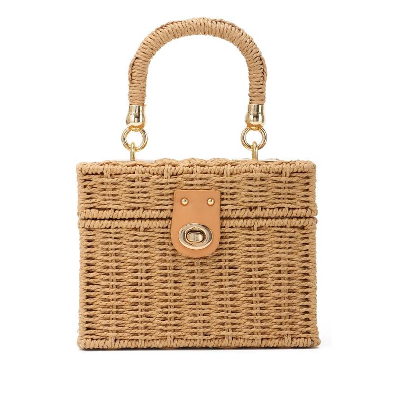 Women's Rattan Handbags Woven Tote Bag Crossbody Bag Fashion Handle Bags for All Seasons