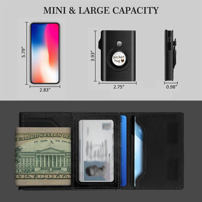 Wallet for Mens Smart Wallet Leather Card Holder Smart,Slim,Minimalist Wallet,9-14 Card Capacity | ID Window | Cash Slot