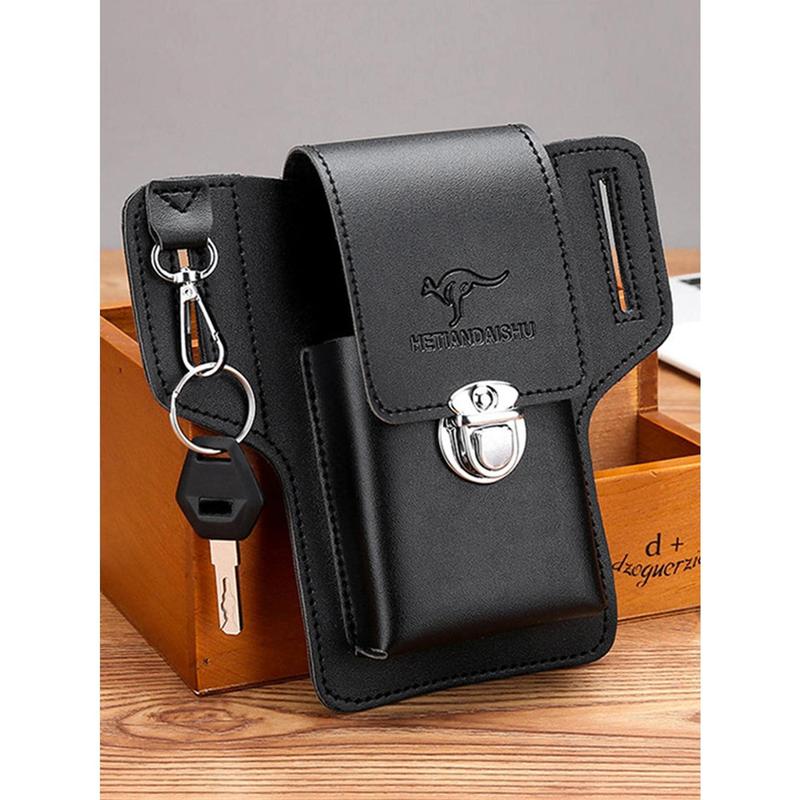 Multifunctional Leather Fanny Pack Phone Belt Bag Retro Men's Bag Cellphone Loop Holster Phone Pouch Wallet Phone Case Fathers Day Gifts Dad College Bag