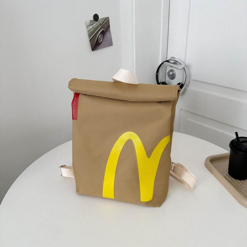 Funny McDonald's KFC and Starbucks Backpack Creative Canvas Backpacks Shoulder Bag Set Casual Knapsack For Men Women