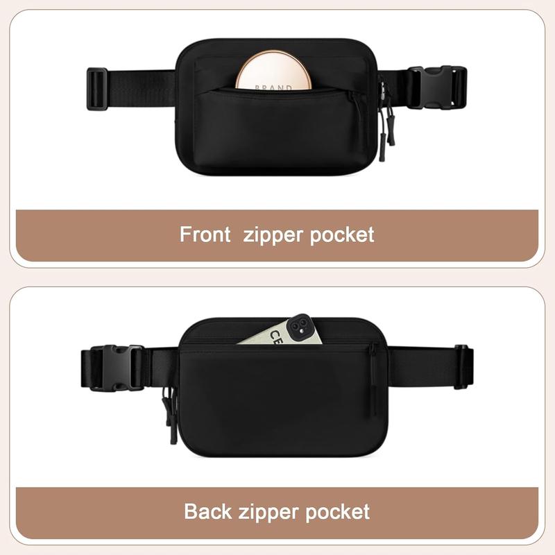 Fanny Packs for Women and Men, Belt Bag with 4 Zipper Pockets, Waterproof Crossbody Bag, Fashion Waist Packs with Adjustable Long Strap