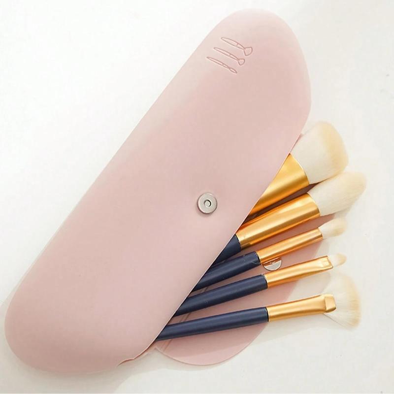 Silicone Makeup Brush Storage Bag, Portable Makeup Brush Holder, Makeup Tool Organizer, Cosmetic Brush Storage Bag for Travel