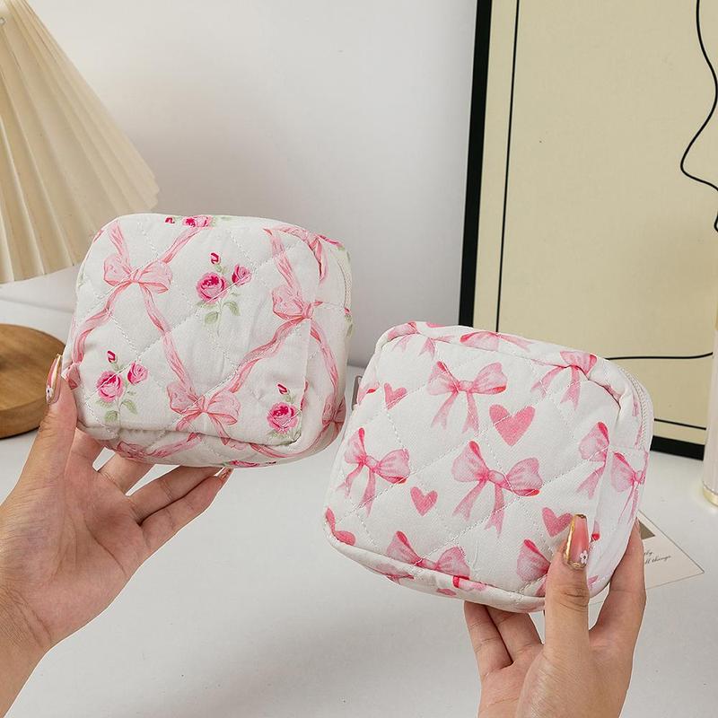 Butterfly Pattern Storage Bag, 4 Counts set Portable Sanitary Napkin Storage Bag, Zipper Makeup Bag, Cosmetic Organizer Pouch, Travel Toiletry Bag