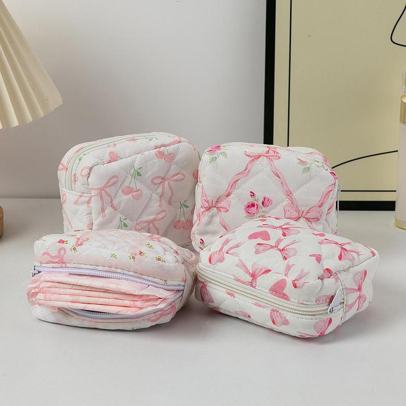 Butterfly Pattern Storage Bag, 4 Counts set Portable Sanitary Napkin Storage Bag, Zipper Makeup Bag, Cosmetic Organizer Pouch, Travel Toiletry Bag