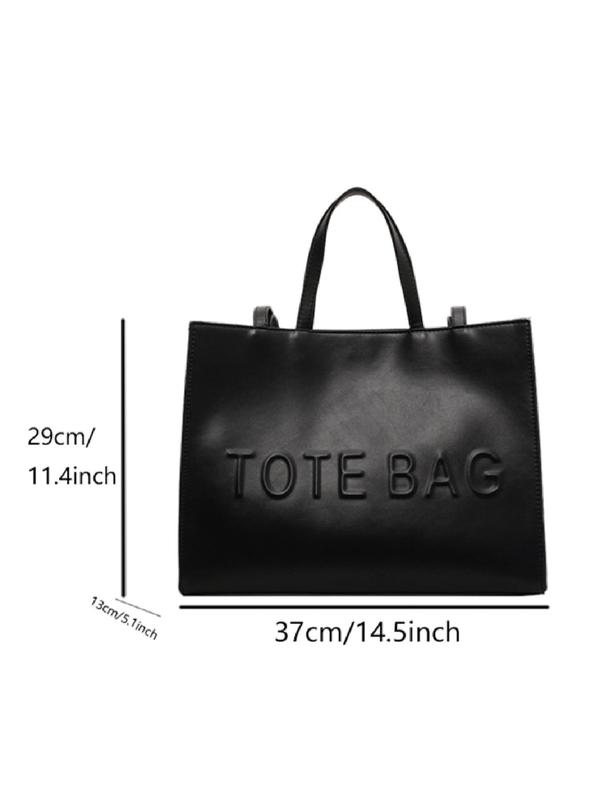 Summer Fashion Letter Decor Tote Bag, Casual Large Capacity Shoulder Bag for Women & Girls, Casual Trendy Versatile High-quality Daily Commuting Bag, Girl Fashionable Shopping Bag