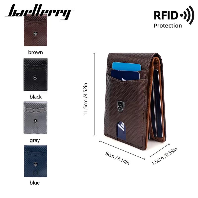 Men's Summer Casual Plain Plaid Textured Pu Leather Wallet, Summer Multi Card Slot Card Holder, Minimalist Plain Wallet for Summer 2024 Daily Back To School