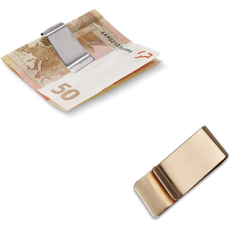 Small Men's Slim Money Clip Stainless Steel Credit Business Card Holder Pocket Cash Wallet