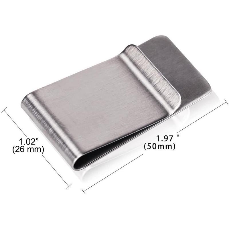 Small Men's Slim Money Clip Stainless Steel Credit Business Card Holder Pocket Cash Wallet