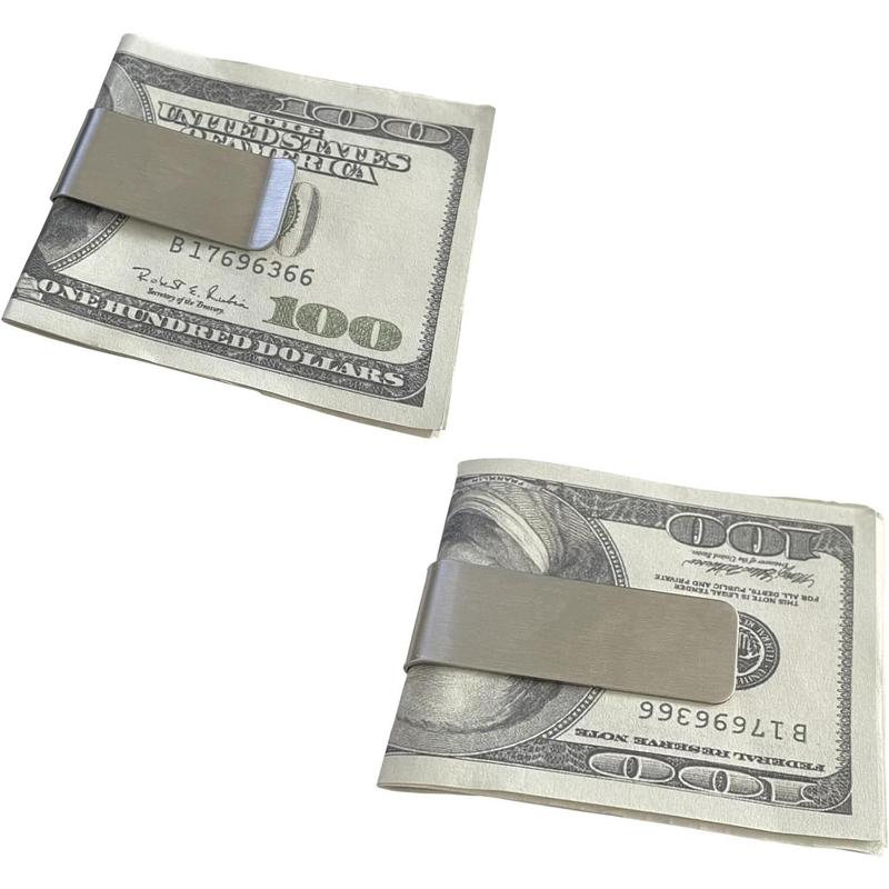 Small Men's Slim Money Clip Stainless Steel Credit Business Card Holder Pocket Cash Wallet