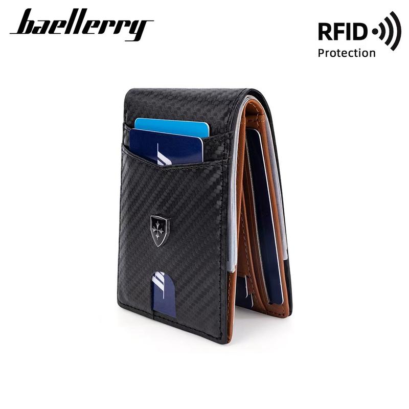 Men's Summer Casual Plain Plaid Textured Pu Leather Wallet, Summer Multi Card Slot Card Holder, Minimalist Plain Wallet for Summer 2024 Daily Back To School