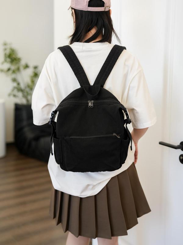 Casual Plain Backpack, Vintage Preppy Backpack, Fashionable Backpack for Women & Men, Trendy Versatile High-quality Daily Commuting Bag School Bag