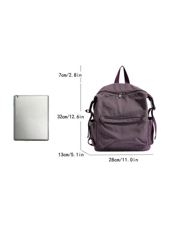 Casual Plain Backpack, Vintage Preppy Backpack, Fashionable Backpack for Women & Men, Trendy Versatile High-quality Daily Commuting Bag School Bag