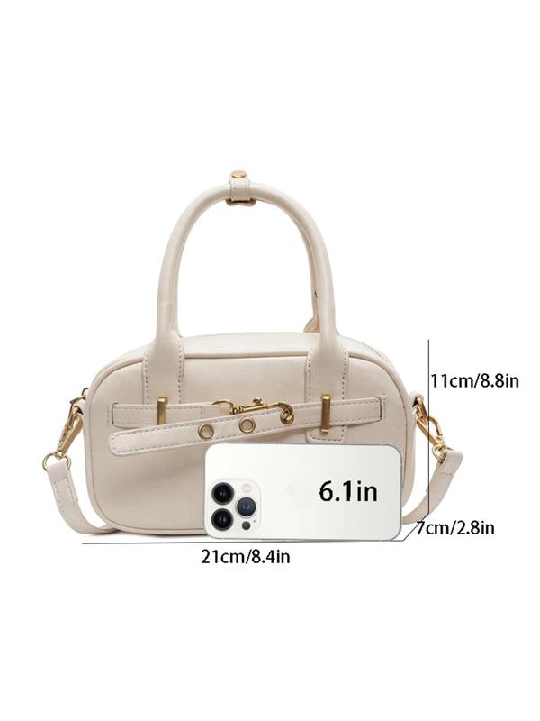 Women's Solid Color Crossbody Bag, Fashionable PU Leather Shoulder Bag for Daily Used, Casual Trendy Versatile High-quality Daily Commuting Bag