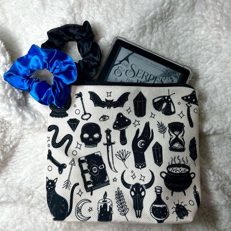 Spooky Catch All Bag With Satin Scrunchies