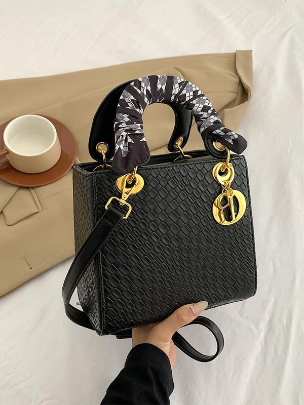 Women's Fashionable Crocodile Embossed Crossbody Bag, Casual Versatile Shoulder Bag for Daily Used, Trendy All-match Commuter Bag