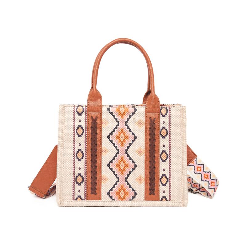 Tote Bag Western Purses for Women Handbags European and American retro cotton and linen printed Western women's one shoulder crossbody bag