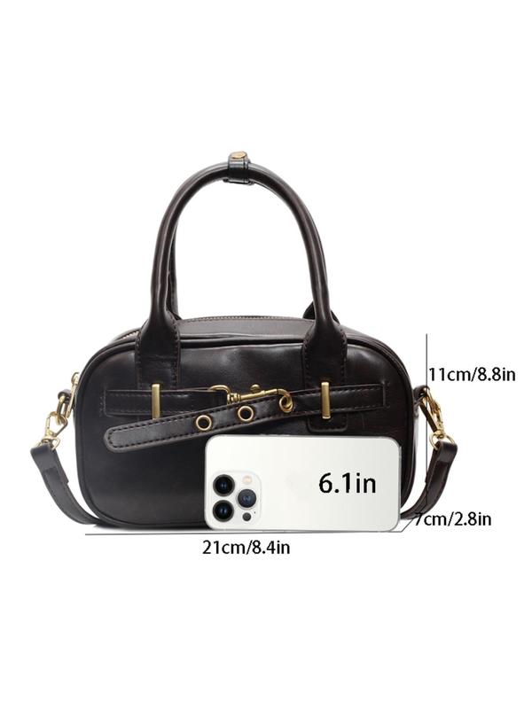 Women's Solid Color Crossbody Bag, Fashionable PU Leather Shoulder Bag for Daily Used, Casual Trendy Versatile High-quality Daily Commuting Bag