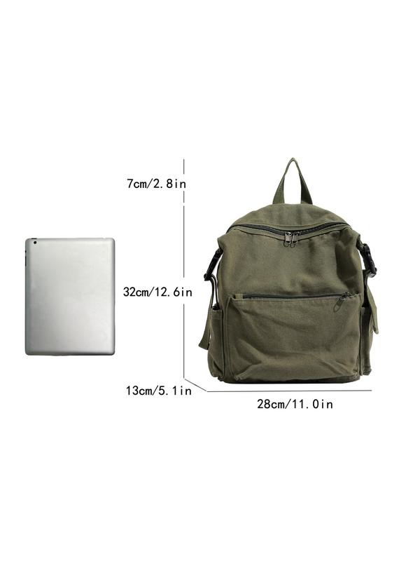 Casual Plain Backpack, Vintage Preppy Backpack, Fashionable Backpack for Women & Men, Trendy Versatile High-quality Daily Commuting Bag School Bag