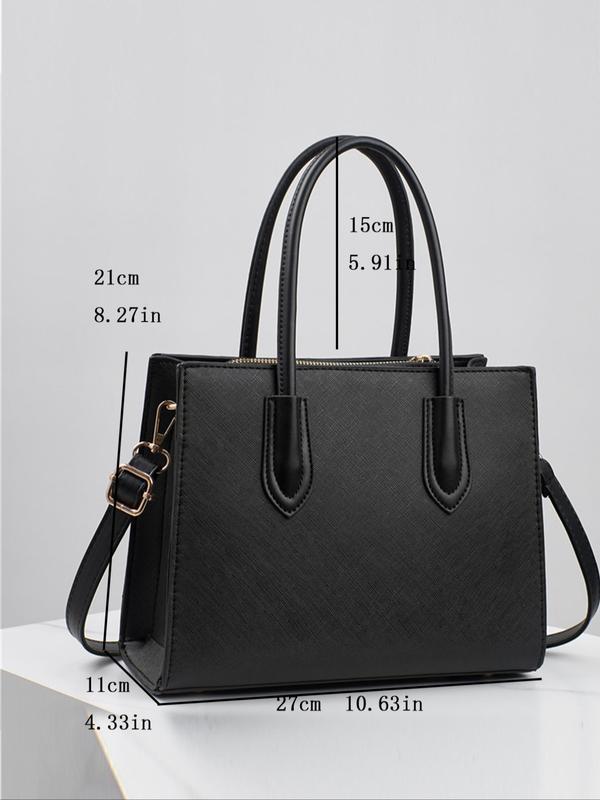 Women's Elegant Solid Color High-Capacity Handbag, Fashionable Pu Leather Crossbody Bag for Daily Used, Casual Trendy Versatile High-quality Daily Commuting Bag