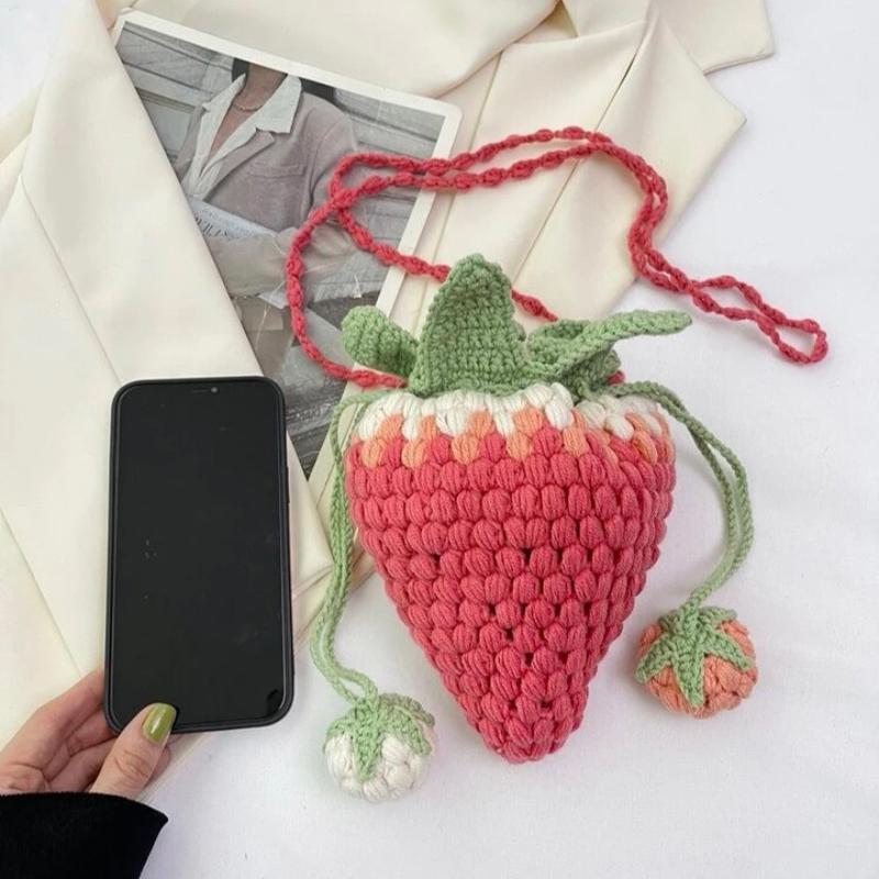 Strawberry Crochet Handmade Handbag