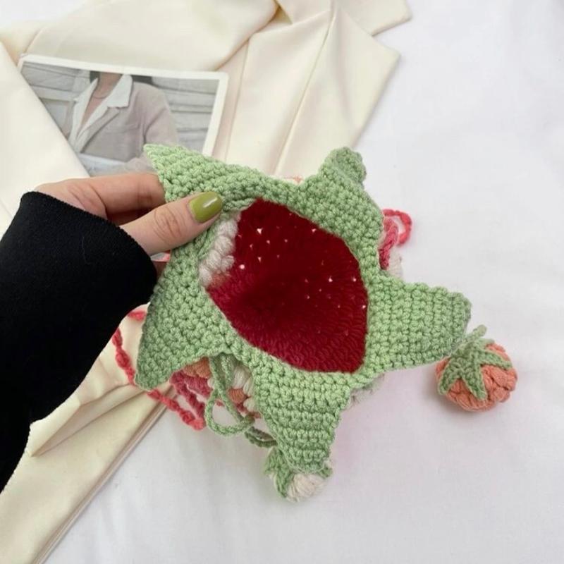 Strawberry Crochet Handmade Handbag