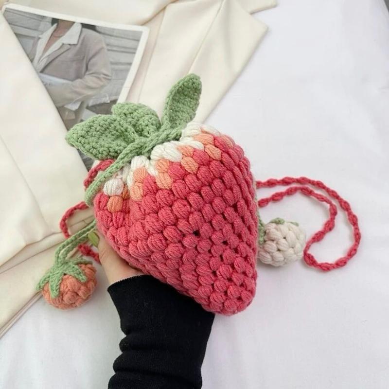 Strawberry Crochet Handmade Handbag