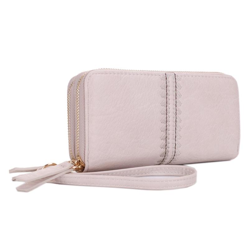 SG SUGU Lucy Double Zip Wallet with Broidery