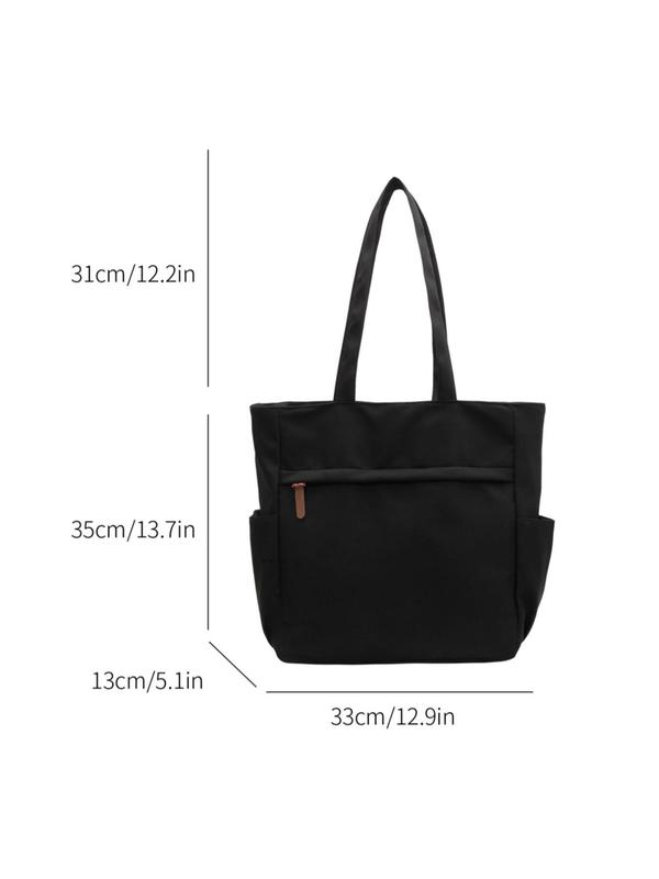 Women's Summer Minimalist Large Capacity Plain Color Tote Bag, Casual Trendy Simple Style Shoulder Bag for Beach Holiday Vacation, Tote Bag for Trip & Business & Daily