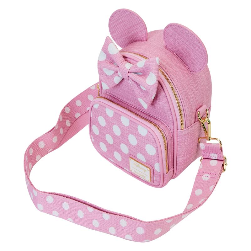 Minnie Mouse Woven Texture Convertible Mini Backpack & Crossbody Bag