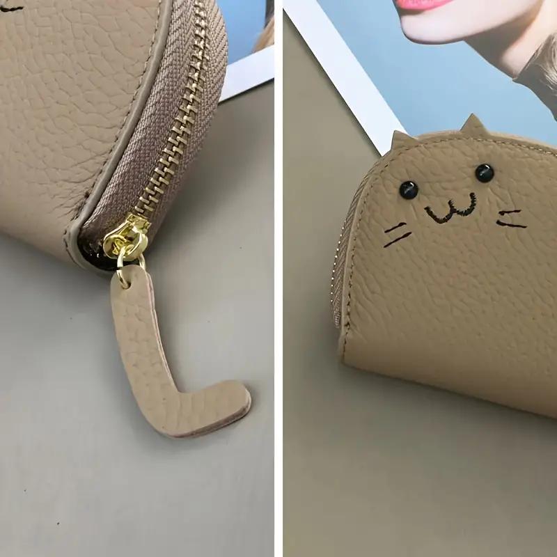 Random Color Cute Cat Design Wallet, 1 Count Multi Card Slot Card Holder, Fashionable PU Leather Coin Purse for Women & Girls, Home Organizer for Daily Use