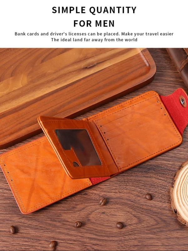 Men's Western Style American Cash Pattern Pu Leather Wallet, Foldable Wallet, Casual Multi Card Slot Card Holder for Men, Trendy All-match Wallet for Daily Use