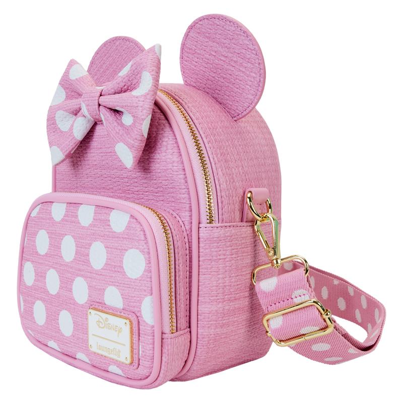 Minnie Mouse Woven Texture Convertible Mini Backpack & Crossbody Bag