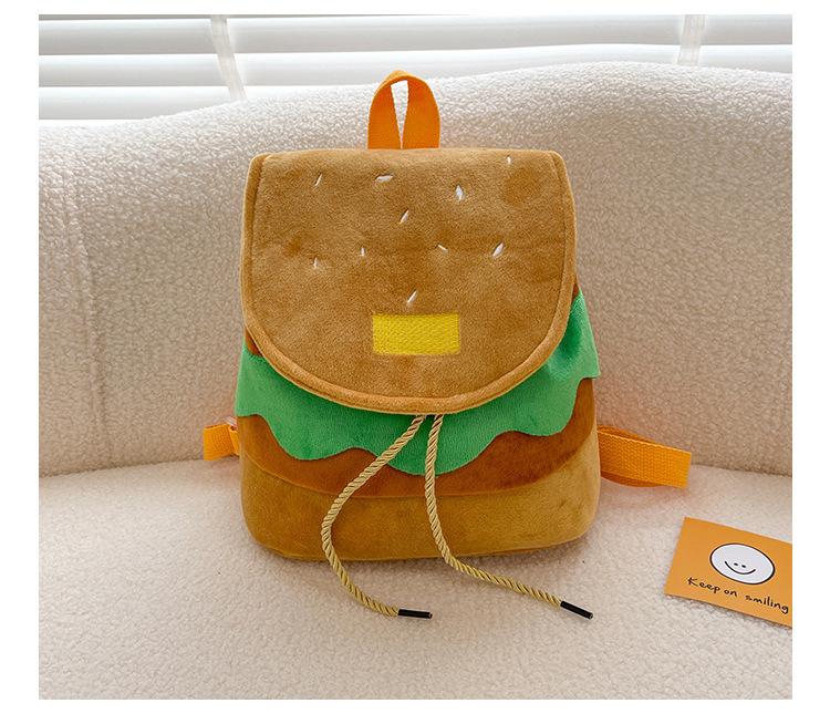 Hamburger Backpack for Men Women Lightweight Crossbody Shoulder Bag Funny School Knapsack