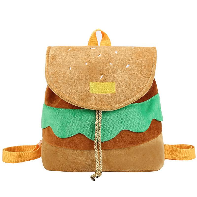 Hamburger Backpack for Men Women Lightweight Crossbody Shoulder Bag Funny School Knapsack