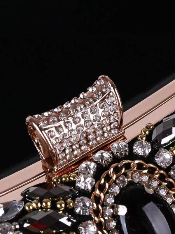 Fashionable All-match Rhinestone Decor Evening Bag, Temperament Exquisite Chain Strap Design Evening Bag, Fashion Bag for Women