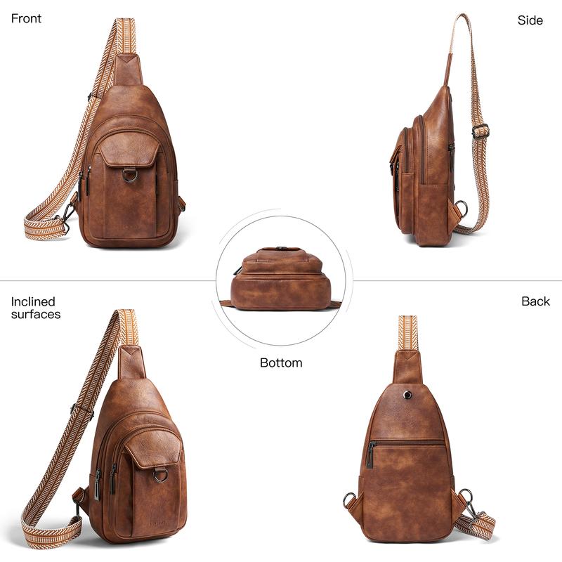 7L Sling Bag for Women Men Crossbody Bags Fanny Packs Sling Purse Backpack Handbag Vegan Leather Travel Anti Theft Women's Leather Women's Crossbody