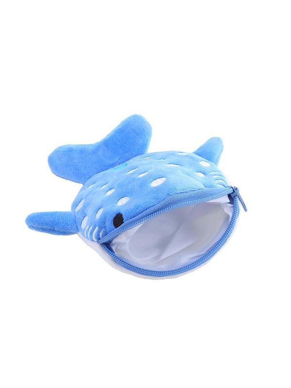 Cute Cartoon Shark Design Plush Coin Purse, Kawaii Novelty Zipper Coin Wallet for Women & Girls, Novelty Cute Mini Wallet for Women for Daily Use