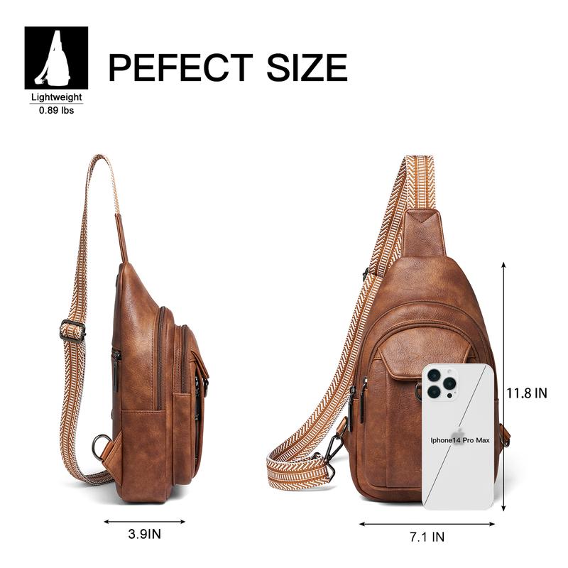 7L Sling Bag for Women Men Crossbody Bags Fanny Packs Sling Purse Backpack Handbag Vegan Leather Travel Anti Theft Women's Leather Women's Crossbody