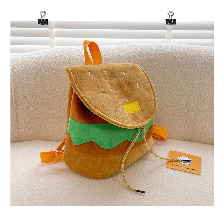 Hamburger Backpack for Men Women Lightweight Crossbody Shoulder Bag Funny School Knapsack