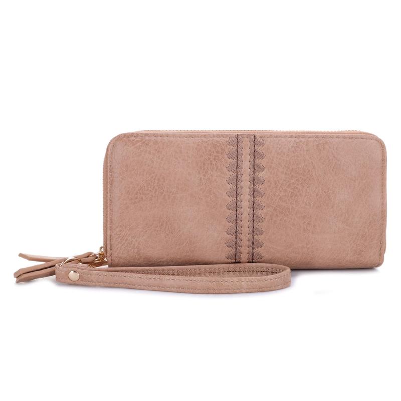 SG SUGU Lucy Double Zip Wallet with Broidery