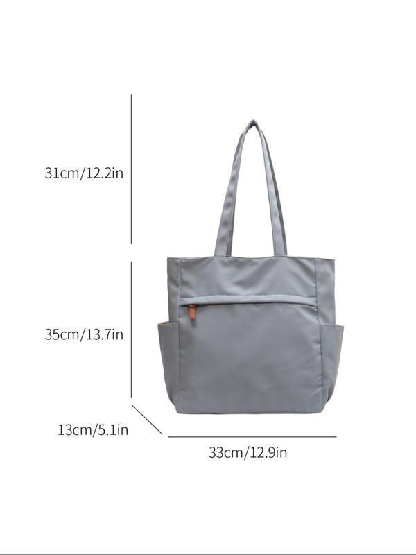 Women's Summer Minimalist Large Capacity Plain Color Tote Bag, Casual Trendy Simple Style Shoulder Bag for Beach Holiday Vacation, Tote Bag for Trip & Business & Daily