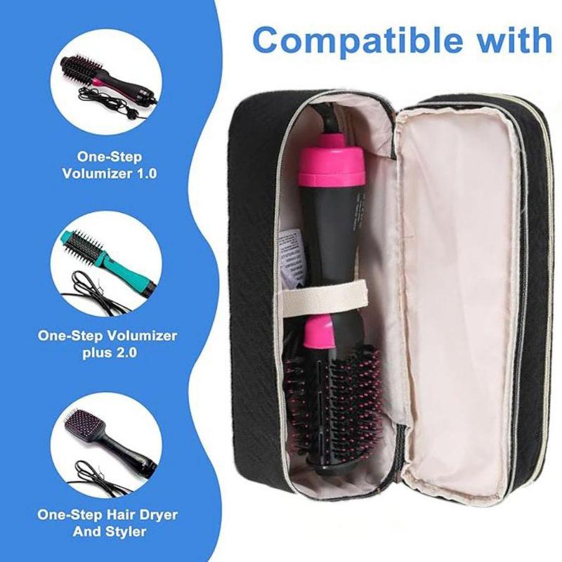 Hair Styling Tool Set Storage Bag, 1 Count Portable Double Layer Hair Brush Holder, Pouch Organizer, Storage Tote, Travel Carrying Case for Hair Brush Styler