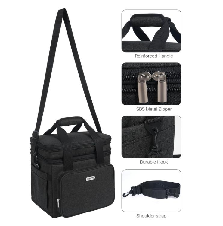 duffel bag lunch box insulated double layer large duffel bag lunch & lunch box for both men and women waterproof expandable leak-proof double layer cooler bag for work, travel and picnics