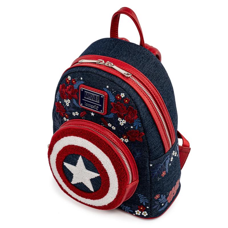 Marvel Captain America 80th Anniversary Floral Shield Mini Backpack