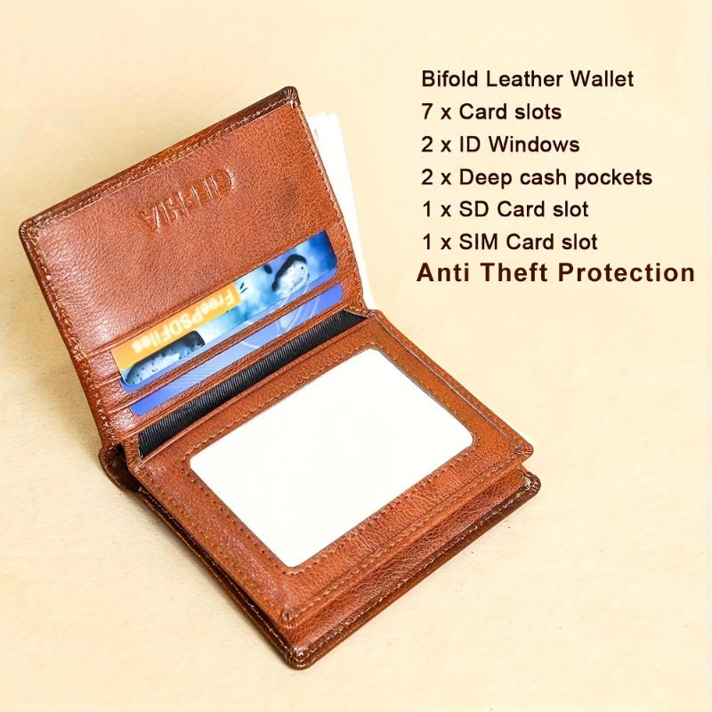 Premium Mens Genuine First Layer Cowhide Leather Wallet - RFID Blocking, Bifold Trifold Design, Vintage Style with Multi-Function Credit Card Holder & Money Clip - The Perfect Stylish and Secure Accessory for Him