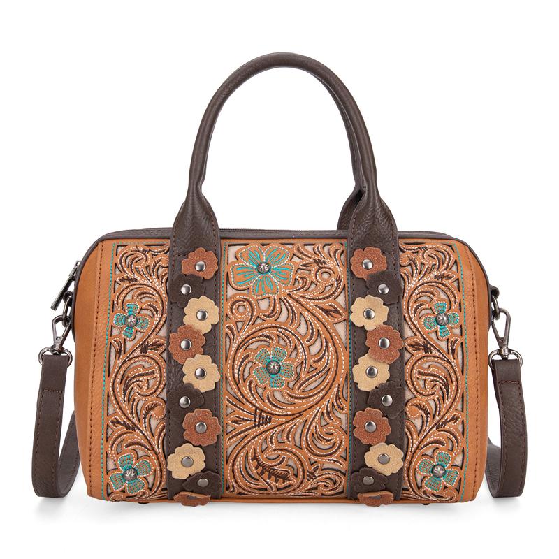 Montana West [MegaGift] Embroidered Floral Crossbody Bag Satchel Handbag for camping Outing