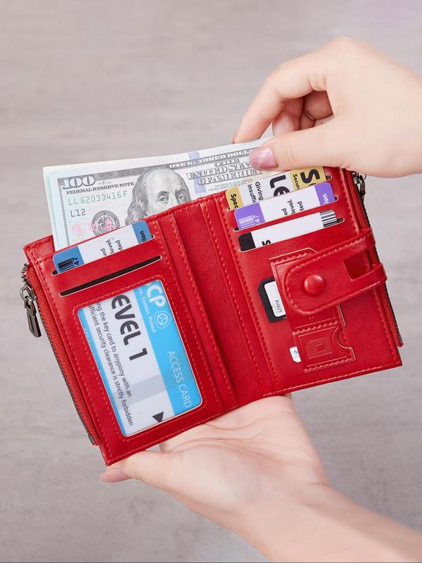 Women's Simple Style Plain Color Short Wallet, Casual Trendy Versatile Wallet, Fashionable Wallet for Daily Use