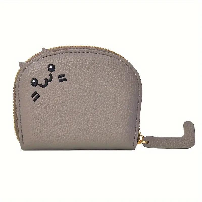 Random Color Cute Cat Design Wallet, 1 Count Multi Card Slot Card Holder, Fashionable PU Leather Coin Purse for Women & Girls, Home Organizer for Daily Use